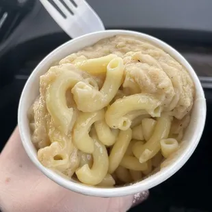 Side of mac and cheese. The cheese was only on top - not mixed in.