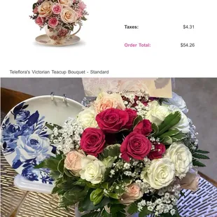 Victorian Teacup Bouquet- Standard