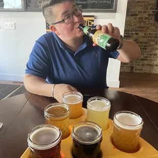 Monica staying hydrated!