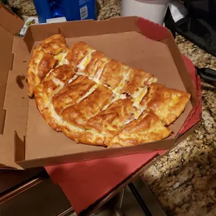 Bacon chicken ranch calzone.  Good, but customer service was null &amp; void!