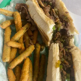 a sandwich and french fries