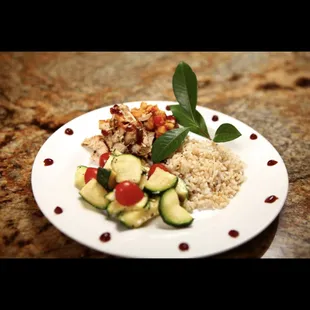 a plate of food on a table