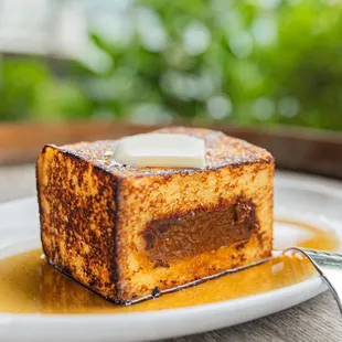 Dulce de Leche stuffed Brioche French Toast