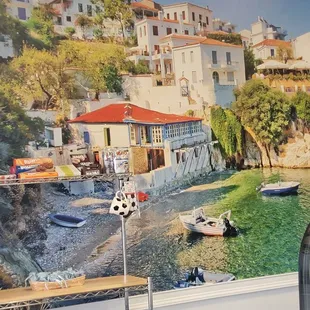 a view of a bay with boats