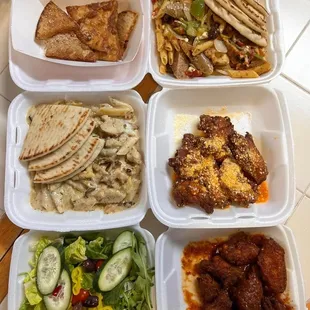 a variety of food items