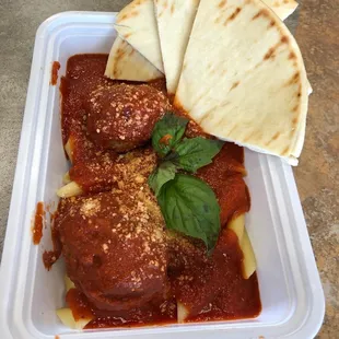 meatballs with sauce and cheese