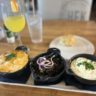 Kitchen Plate with a Cheddar biscuit and Mimosa.