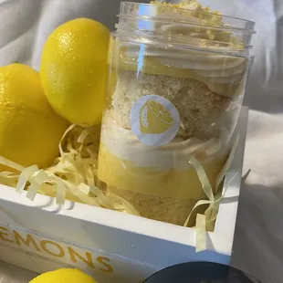 Lemon cake in a jar