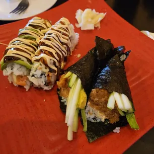 a plate of sushi
