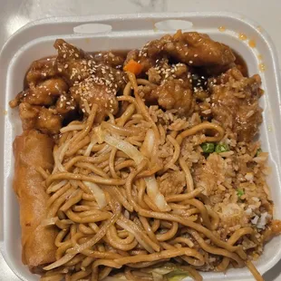 Sesame seed chicken combo plate