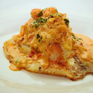 Crab Stuffed Tilapia with shrimp