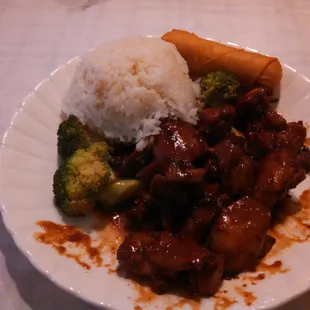 Honey glazed chicken.