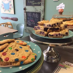 M&amp;M Oatmeal Cookies and Blueberry Lemon Bars