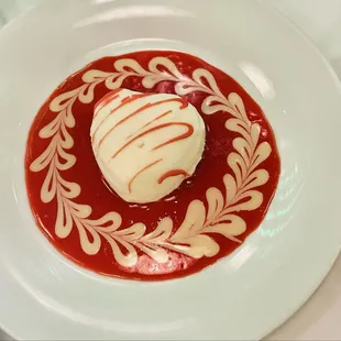 Heart Shaped White Chocolate Amore Truffle with Fresh Raspberry Guava Puree