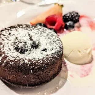 Chocolate Lava Cake with Fresh Berries