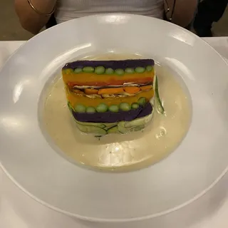 Vegetable Terrine with Green Curry Sauce