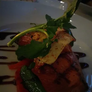 Grilled Fresh Kabayaki King Salmon and Pineapple Relish