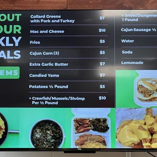 menu and prices