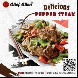 a plate of beef and vegetables