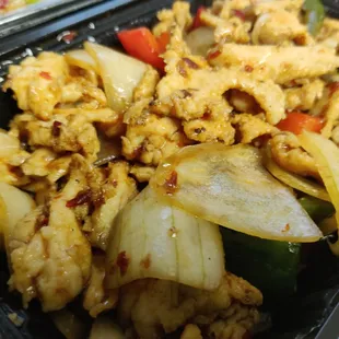 Chilli chicken I think. It was yum