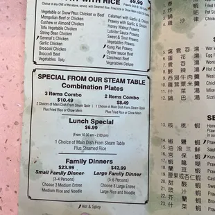 menu