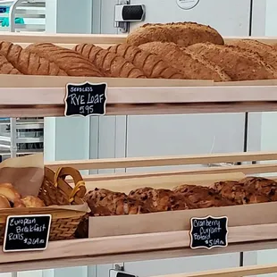 Various breads.