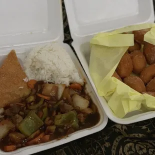 C5. Hot Garlic Chicken Lunch and D9. Sugar Biscuits