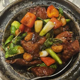 Basil Beef Clay Pot