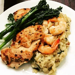 Seared Chicken with Mushroom Parmesan risotto.