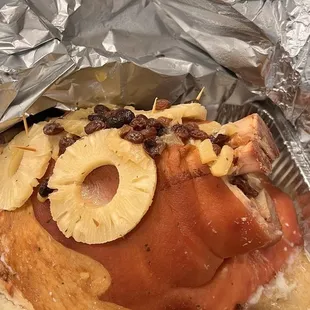 Who puts raisins on ham?