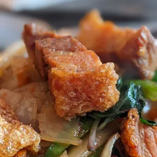 Crispy Pork Belly (Drunken Noodles)