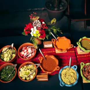 a table full of food