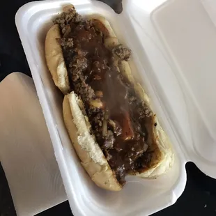 Boogaloo sauce, toasted bread, and juicy meat