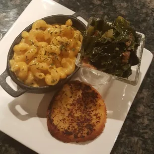 Collard Greens, Mac and Cheese and collard greens