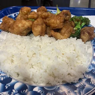 Orange Chicken &amp; white rice.