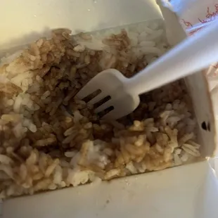 Rice very nasty no peas no anything