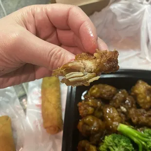 DRY, chewy Orange Chicken.