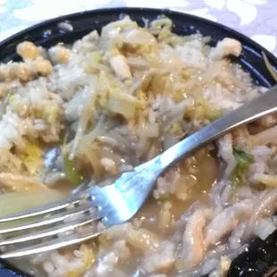 Very watery, slimy chow mein. My boyfriend and I agreed we&apos;d dine off the dollar menu.