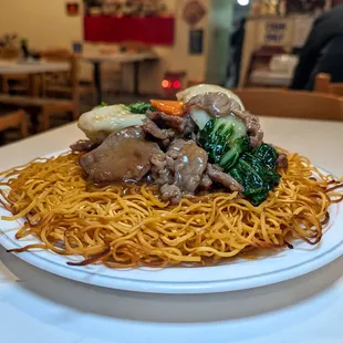 crispy Hong Kong style beef noodles $11