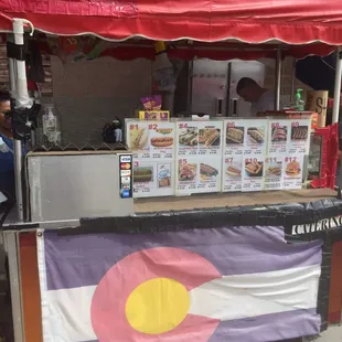 a hot dog stand
