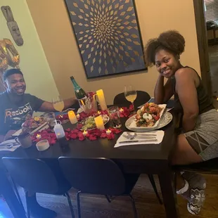 She even set our table.