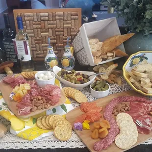 a table full of food