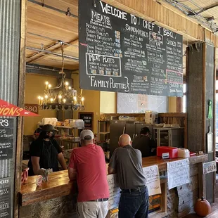 Front counter + menu