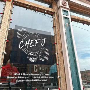 the front window of the restaurant