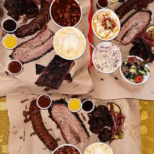 a variety of barbecues and sides