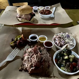 MVP 15, brisket only, were out burnt ends. Pulled pork with spicy coleslaw &amp; cucumber salad.