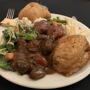 My almost overflowing plate from the wedding buffet