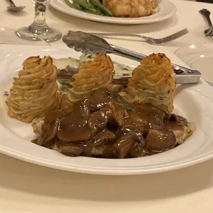 Chicken Marsala and princess potatoes