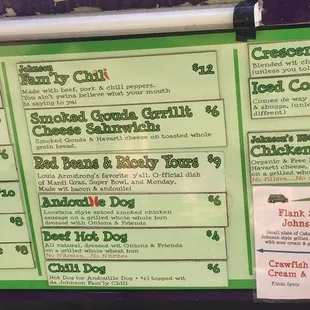 CHEF JOHNSON'S MENU: their excellent baked mac &amp; cheese is the base ingredient for everything from chili to burgers. Most items $6-$10.