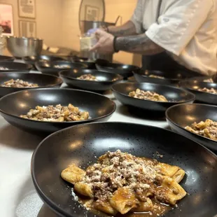 Homemade rigatoni, wild boar and fresh thyme ragu